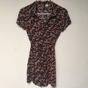 Floral button up dress with pockets